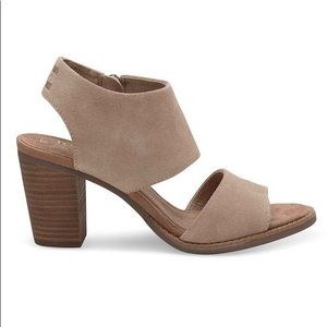 TOMS Desert Taupe Suede Majorca Cutout Sandals